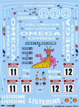 TABU 模型水贴 1：24车模水贴 DC1176 BMW M3 Listerine BTCC 199