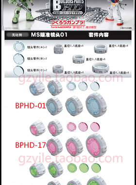 万代敢达 BPHD-01 17 18 改件 高达改造件 替换目镜高精度瞄准镜