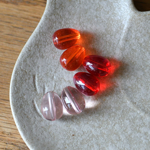 透明水滴基础红橘diy串珠