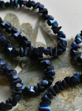 黑色小锥diy手工手作串珠复古材料5x7mm