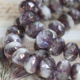 透明感紫白渐变切面车轮玻璃珠捷克珠 6X9mm