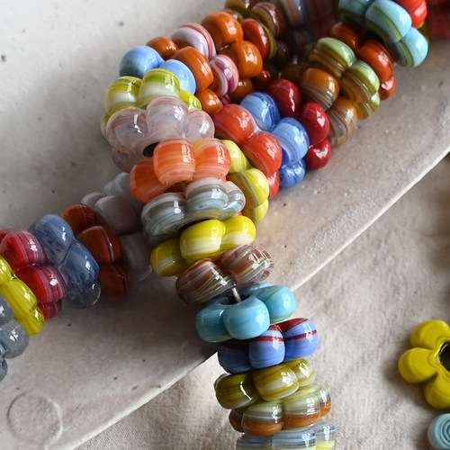 diy手工手作耳环材料土耳其厚切玻璃花2cm F041-80