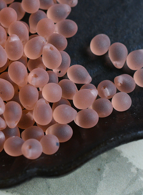 diy手工手作串珠材料哑光透肉橘粉色水滴捷克珠5x7mm