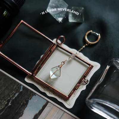 薄荷曼波绿萤石水晶哈尔同款耳环