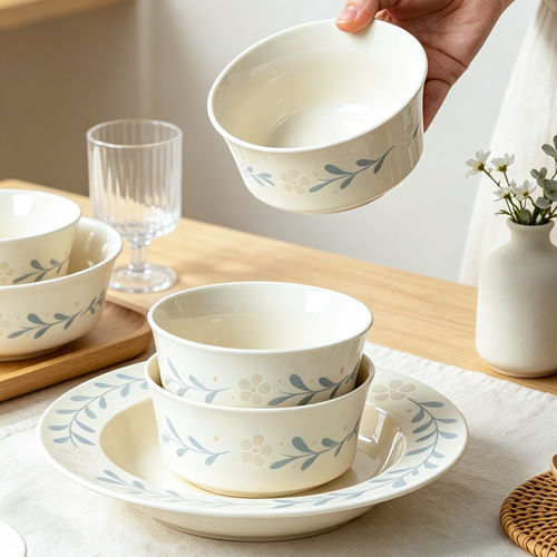 日式釉下彩陶瓷碗盘餐具