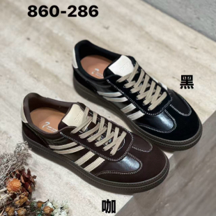 诗路花语七彩青春2026秋冬真皮平底鞋系带休闲鞋板鞋女鞋860-286