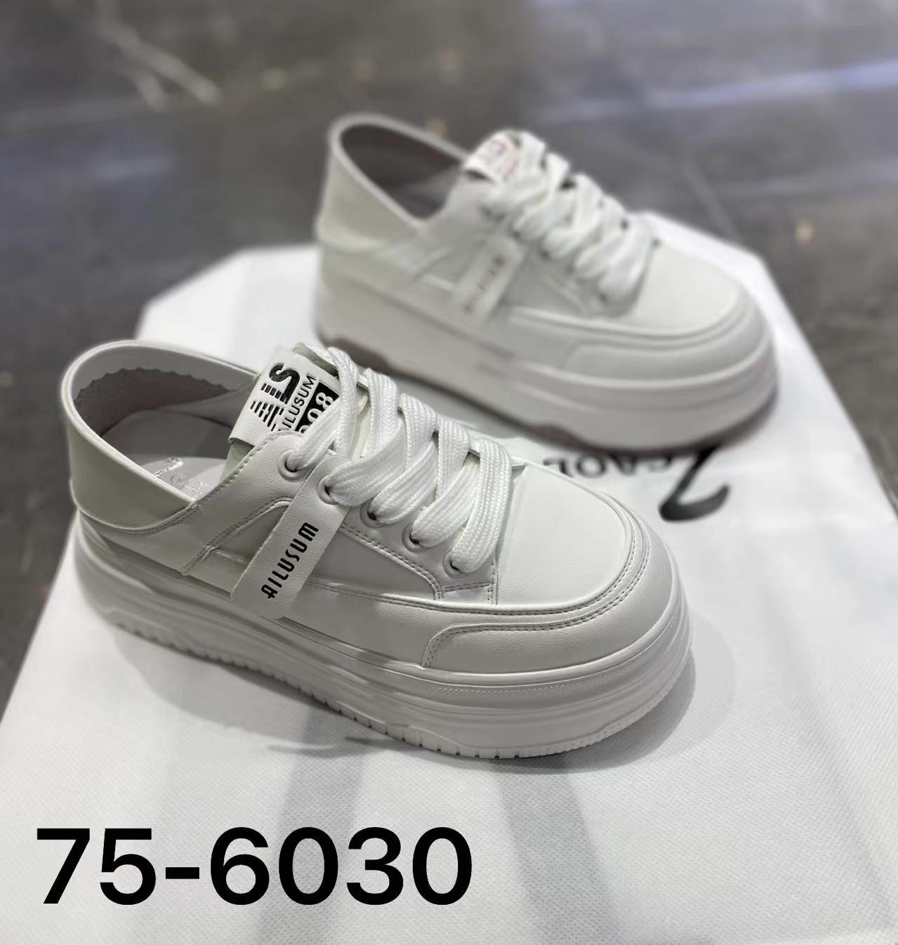 诗路花语女鞋板鞋2024春季新真皮厚底小白鞋休闲运动单鞋 75-6030