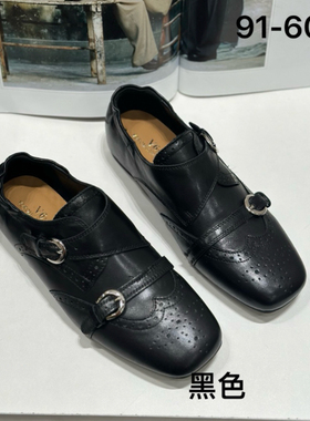 诗路花语V6M正品2026春款百搭舒适休闲女鞋乐福鞋小皮鞋91-6099