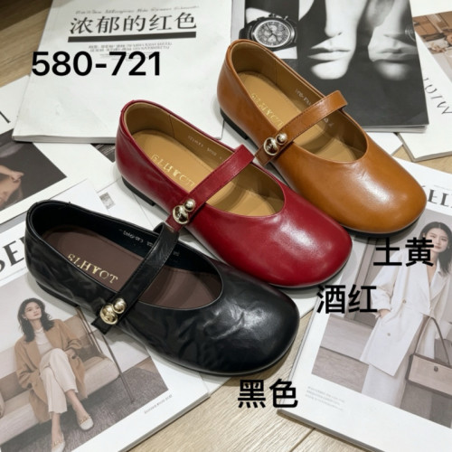诗路花语2026春夏款时尚平底玛丽珍鞋女百搭休闲浅口单鞋580-721
