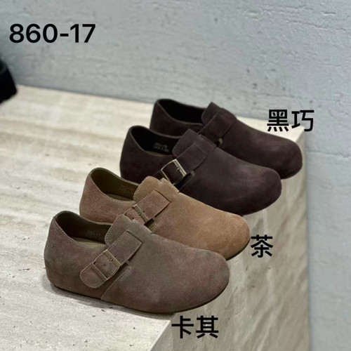 诗路花语七彩青春2026秋百搭勃肯鞋厚底休闲懒人鞋单鞋女鞋860-17