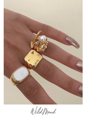 wildmood野生士多欧美女陨石戒指