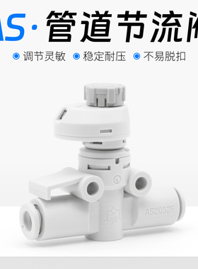 气动接头带刻度带锁节流阀调速调气阀AS1201FS-M5-04/06A/2201-01