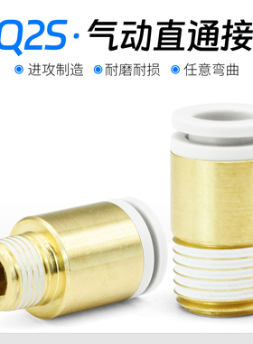 KB2S内六角快插内圆型快速接头圆接头快插KQ2S04/06/08/16/01/02