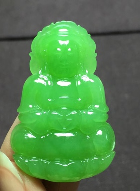 观音老坑苹果绿挂件俄罗斯碧玉