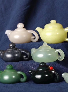 保证收藏品新疆和田玉把把壶品种齐全纳福摆件带收藏证书