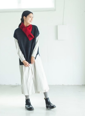 秋冬儿童宝宝成人甜美可爱风小围巾保暖百搭纯色羊绒围巾围脖