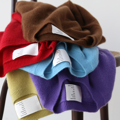 元气彩色泡泡女士山羊绒衫圆领