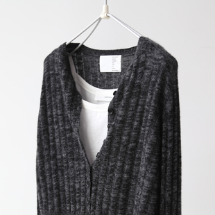 秋冬女士CASHMERE灰色系简约百搭舒适山羊绒针织开衫毛衣上衣