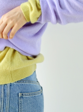 山羊绒女士温柔系清新多巴胺打底搭配减龄针织衫V领羊绒衫毛衣