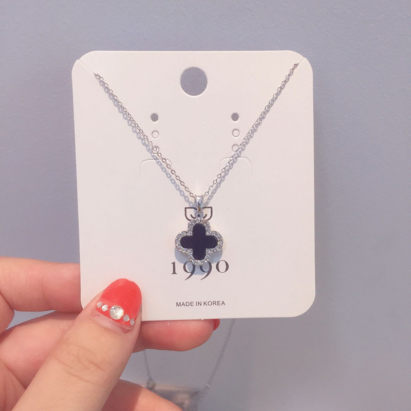 Simple wild black Clover Necklace Rhinestone Short clavicle chain Star Same item neck Jewelryin the Accessories/Fashion Jewelry, Necklace  category - from Buy2taobao.com to provide professional Taobao agent buy service