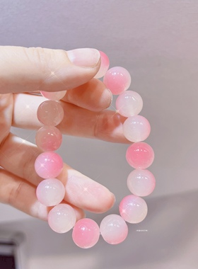 特价！手工 夏季串珠手链 粉色多巴胺甜美可爱手饰品女