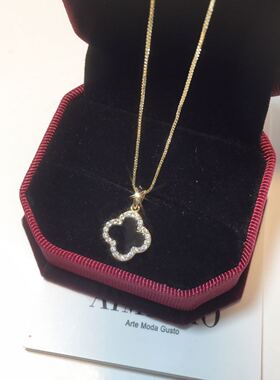 金色超细四叶草百搭时间夏季项链