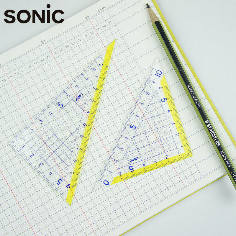 일본의 SONIC 초등 및 중등 학교 학생들의 대수 시험 수학을 위한 날카로운 모서리 삼각형 세트 투명 삼각형 자