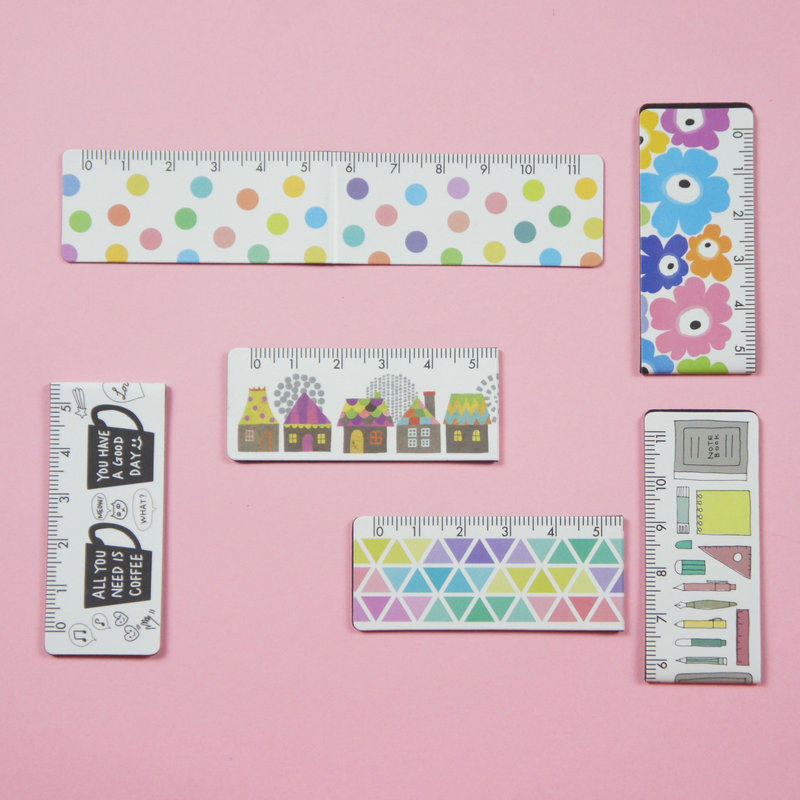 일본의 KYOEI ORIONS 공동 번영 자기 접이식 책갈피 눈금자 초등학생 휴대용 소프트 눈금자 11CM