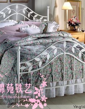 yD180欧式铁艺床 田园公主床 铁床 双人床1.8米 1.5米床架 可定做