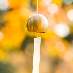 日本原装 marumaru 风铃 黄铜 客厅 民宿家居饰品 挂件 金色 现货