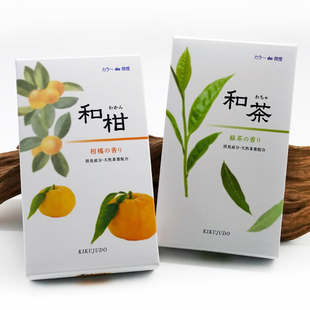 日本进口 和柑 和茶 微烟型 净化 菊寿堂 自然 清新 燃线香 现货
