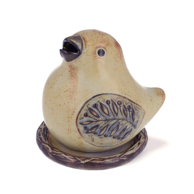 日本进口 ことり 松荣堂 丽 森林的声音 香炉 小鸟 陶瓷摆件 现货