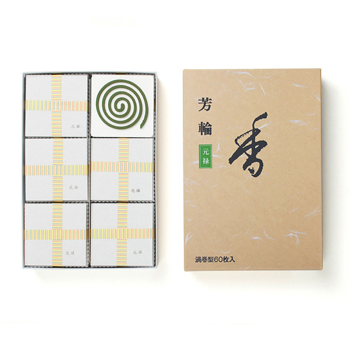 日本进口 松荣堂 芳轮 元禄 涡卷型 白檀 盘香 德用品 60枚 现货
