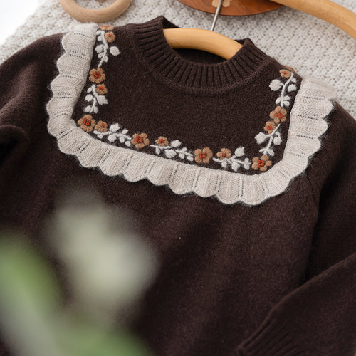 女童羊绒衫加厚毛衣甜美针织衫