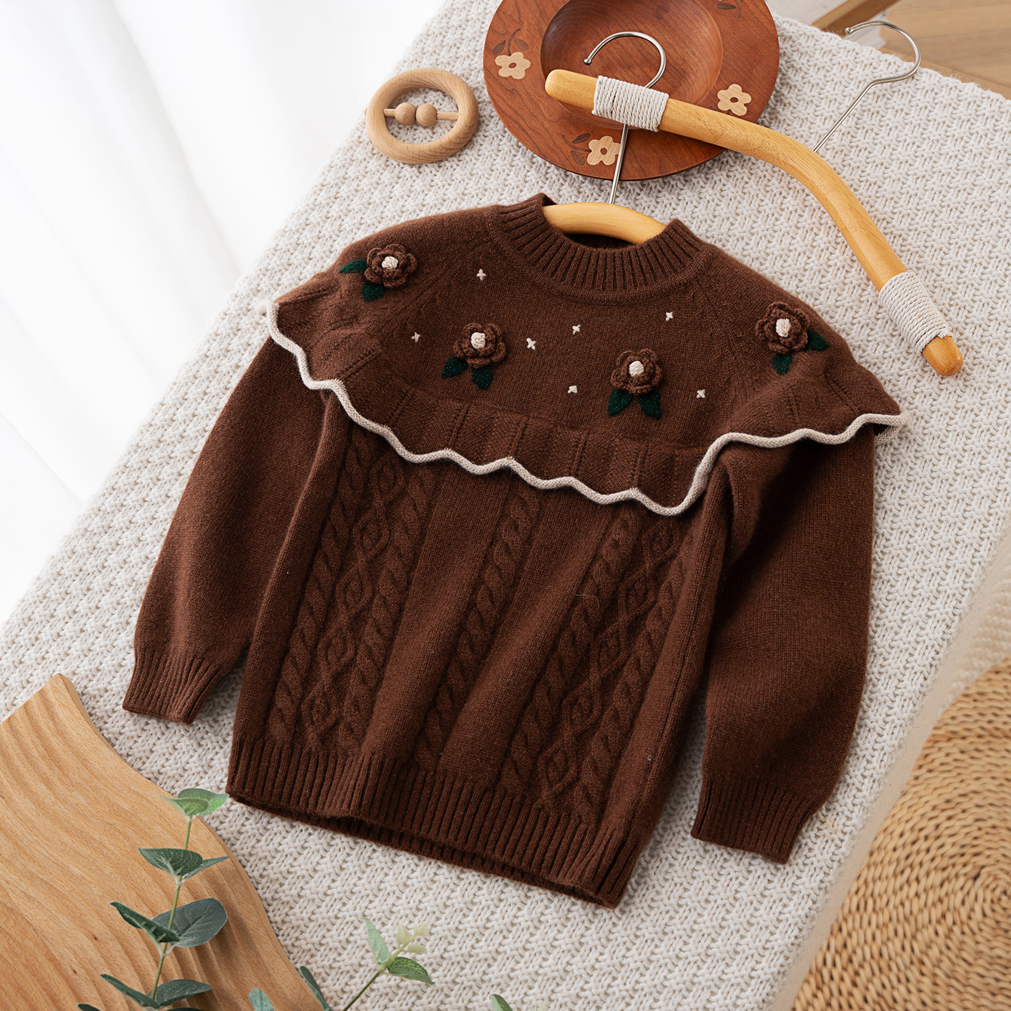 康赛妮女童100%纯羊绒衫毛衣