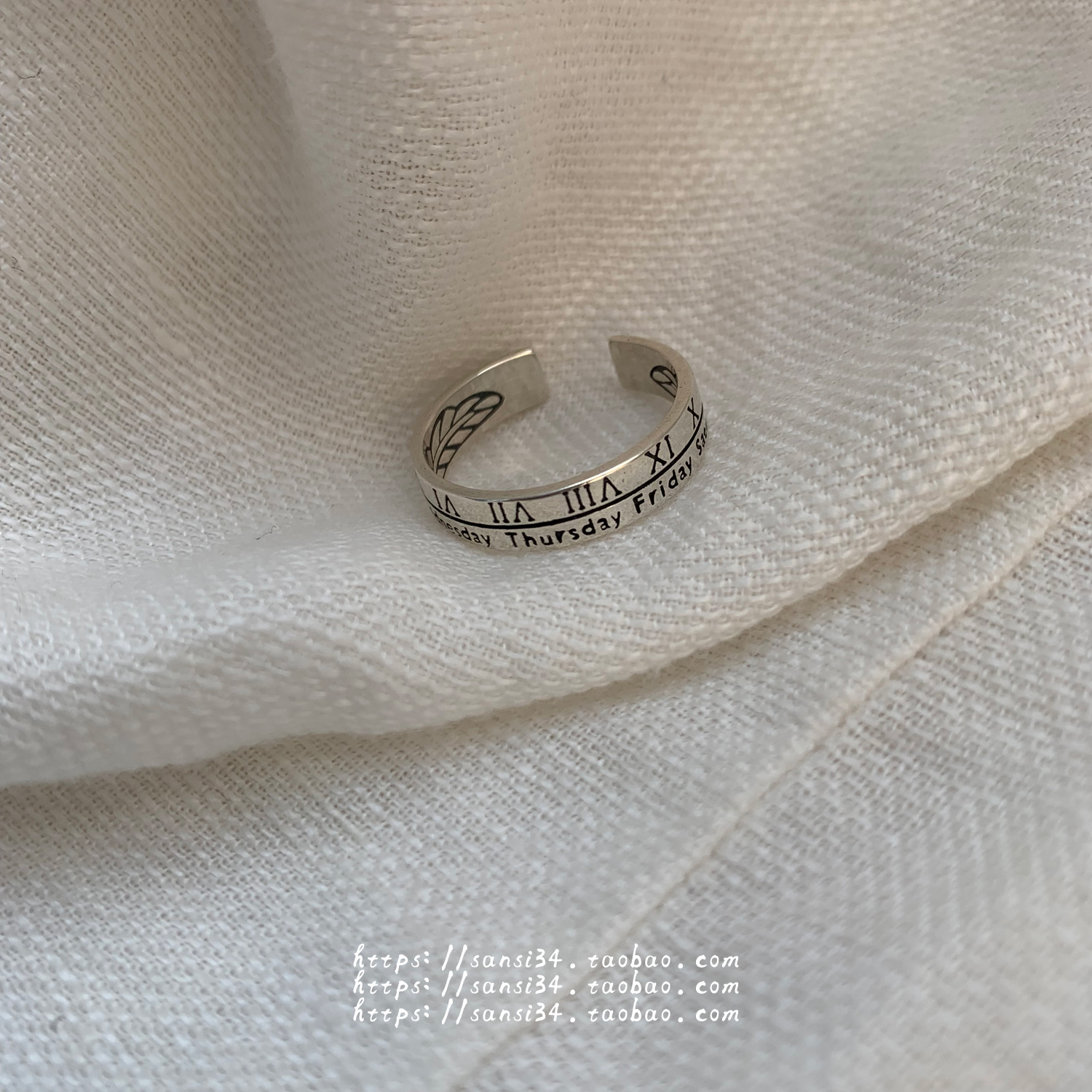 三四店小众设计925女ins复古指环