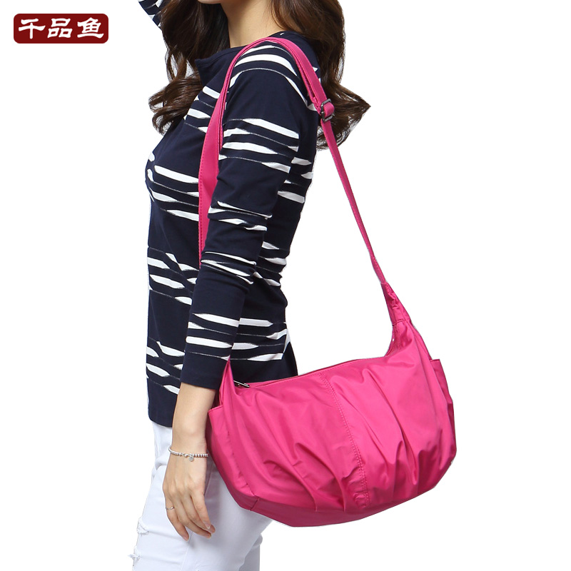 韩版单肩女士轻便双拉链休闲包