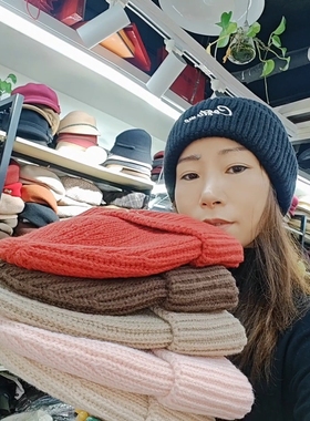 未来秀秋冬季针织帽子男女百搭街头护耳保暖毛线帽大头防寒冷帽潮