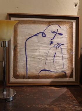 旅行淘回vintage复古黄色渐变床头灯台灯BJ-26