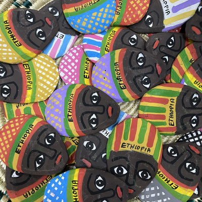 埃塞俄比亚手绘非洲人脸冰箱贴