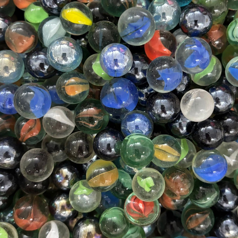 玻璃珠玻璃球拍拍乐弹珠彩色跳棋鱼缸装饰跳跳棋12-16mm随机800克