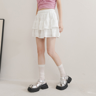 蕾丝多层次设计蛋糕短裙03010905 女装 QUEENSHOP 2025春夏新品