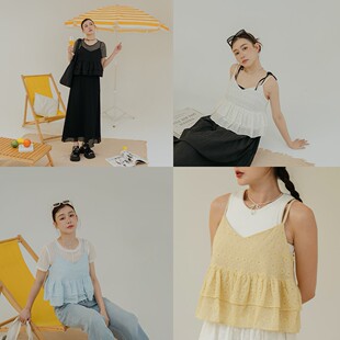 镂空满版 女装 花细肩伞摆背心01099077 2025春夏新品 QUEENSHOP