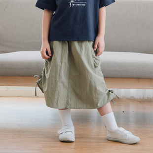 亲子系列侧边抽绳子工装 户外童装 裙03021403 2024男女装 QUEENSHOP