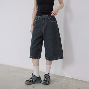 低腰剪接車線牛仔褲 QUEENSHOP 女裝 七分褲 2025春夏新品 04120112