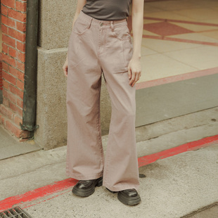 休闲水洗落地斜纹直筒长裤 女装 04101987 2026春夏新品 QUEENSHOP