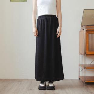 棉花糖立体缇花直筒半身长裙03021610 女装 QUEENSHOP 2025春夏新品