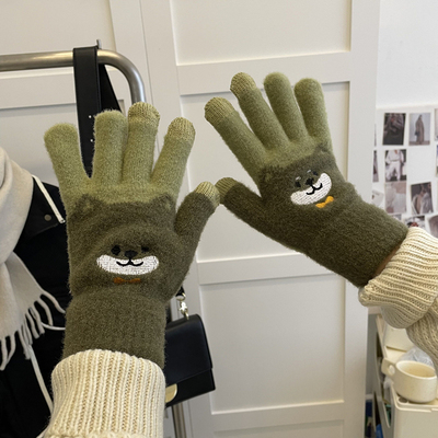 女包芯纱分指朋友卡通手套