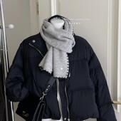 巨柔软高级感围巾 锁边工艺小金属标保暖围巾学生围脖秋冬季 女