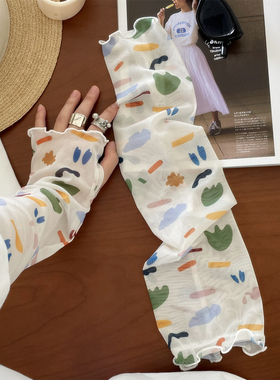 韩系冰丝袖套防晒护臂宽松冰袖女